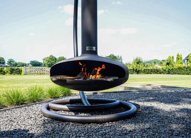 Falo- Cerchio 600 Buitenhaard – Design Tuinhaard met een RVS Stookrooster