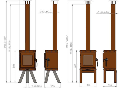 Reny™ Quaruba XXL – Großer Außenkamin mit Industrie-Charme