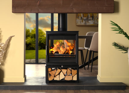 Charlton & Jenrick Fireline Woodtec 8 kW doorkijk haard