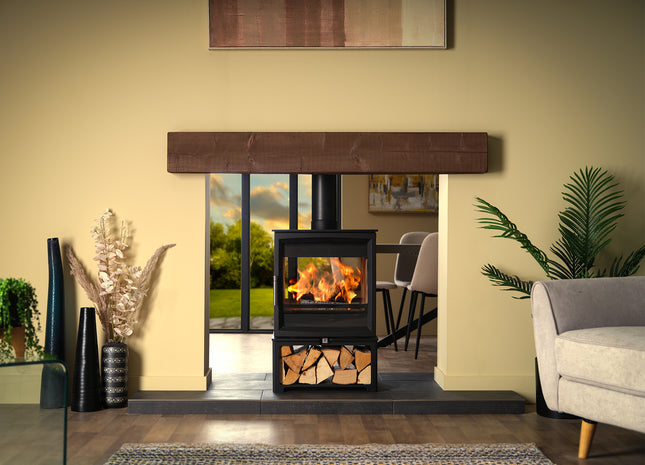 Charlton & Jenrick Fireline Woodtec 8 kW doorkijk haard